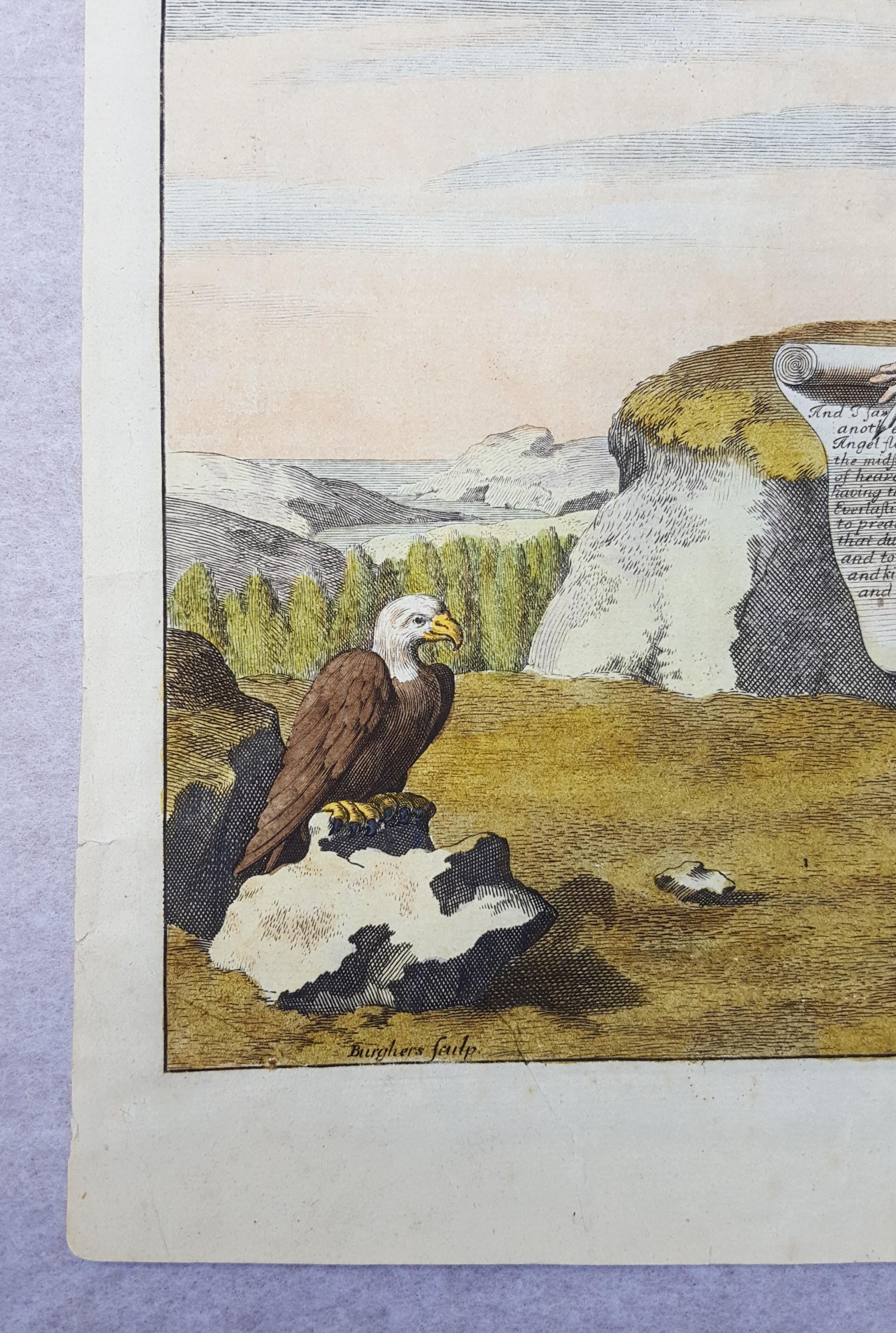 Il Nuovo Testamento /// Antichi maestri Incisione religiosa biblica Art Angels olandese - Figurative Print Grigio di Michael Burghers