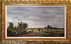 Shepherd with Sheep Pastoral Landscape