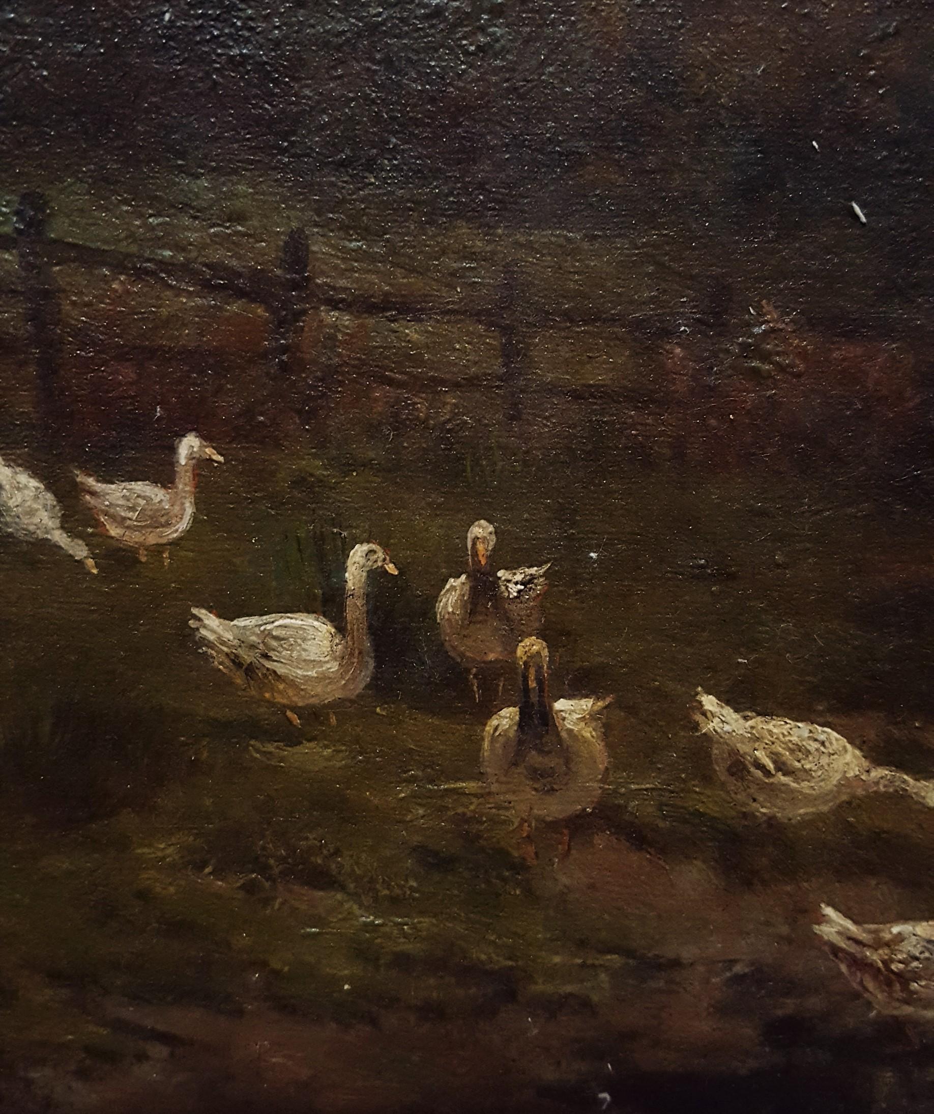 Cottage Landscape with Geese at Twilight 5