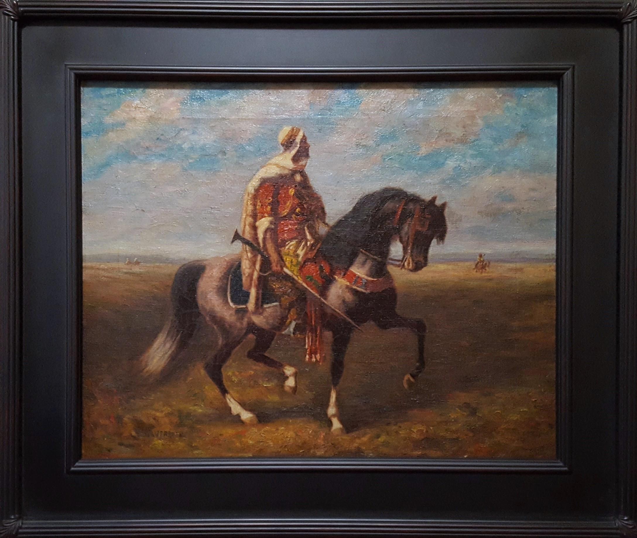 An Arab Horseman - Painting by Adolf Schreyer