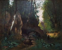 Woman in Forest Landscape