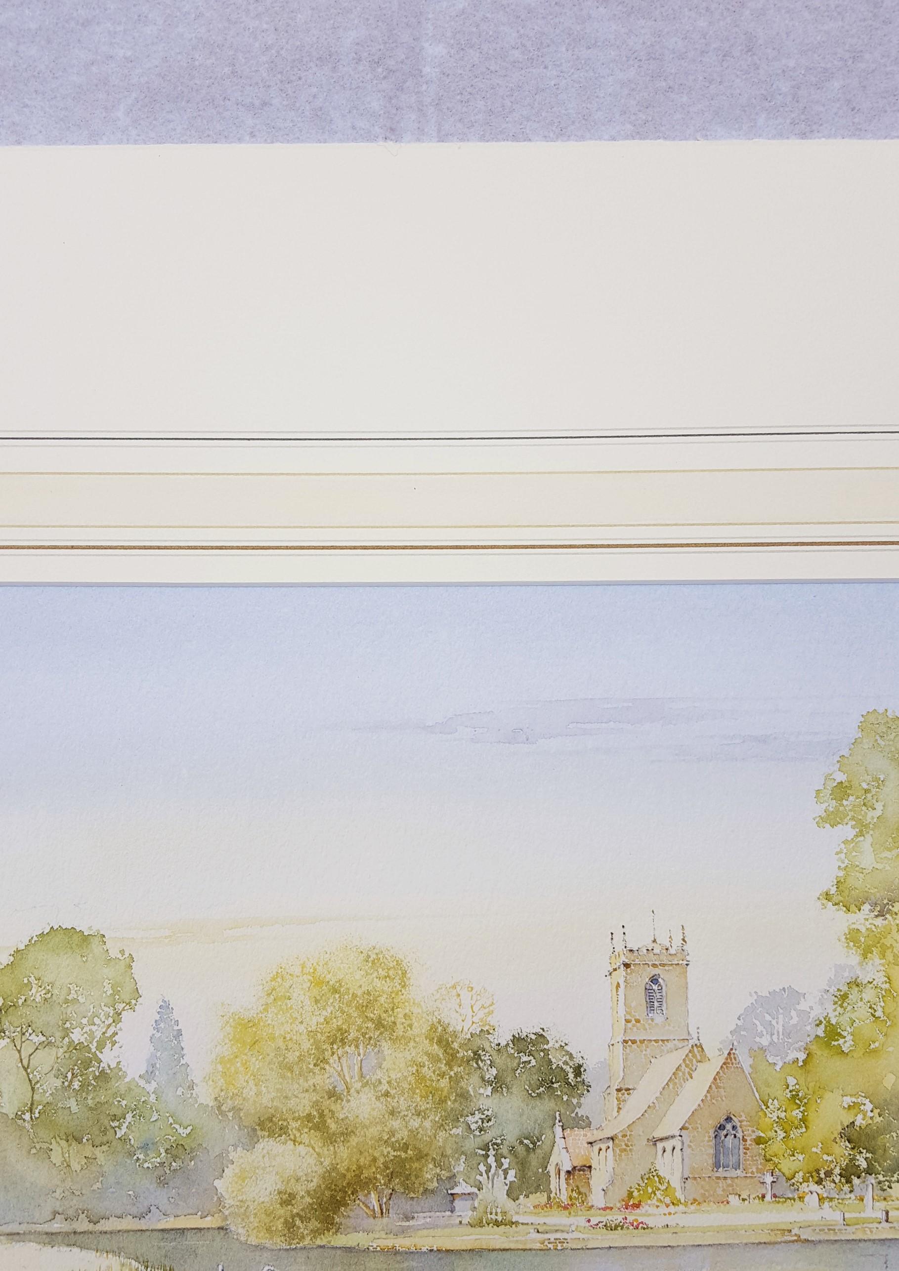 Near Grassington, West Yorkshire, UK /// Contemporary British Watercolor Church  For Sale 1