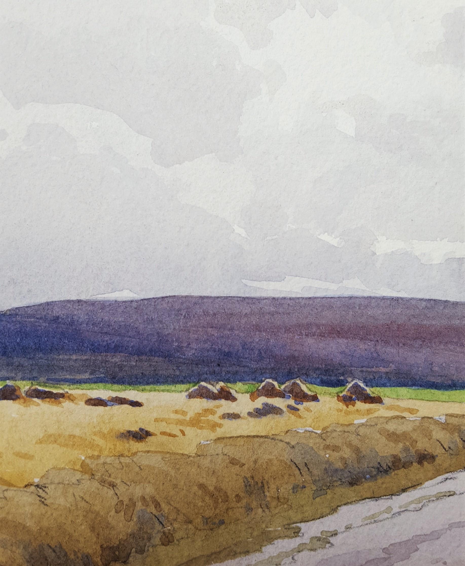 Moors, Yorkshire, UK /// British Antique Landscape Watercolor England Country For Sale 4