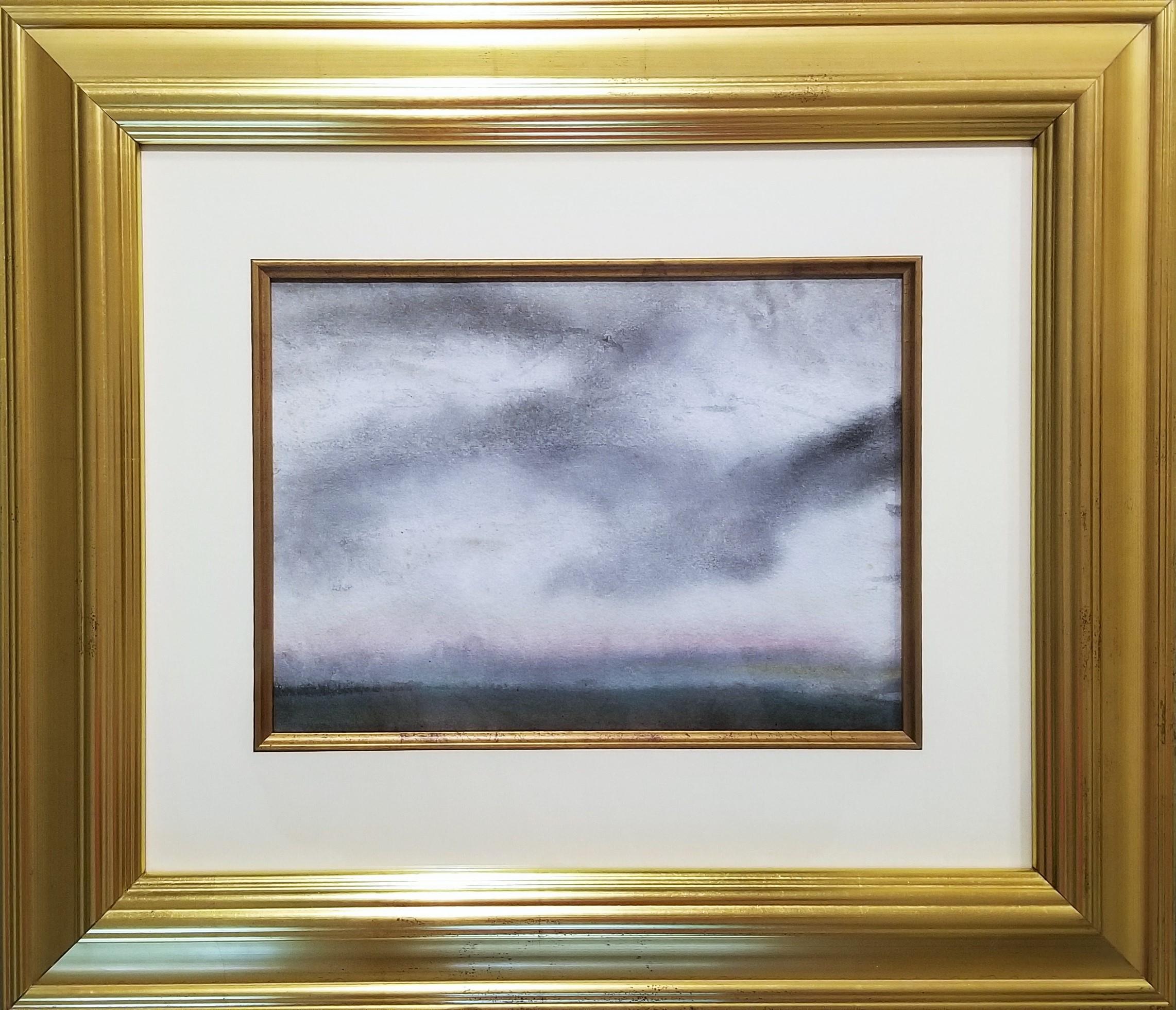 Sunset /// Antique British Abstract Watercolor Pastel Landscape Drawing Modern  - Art by Sir George Clausen