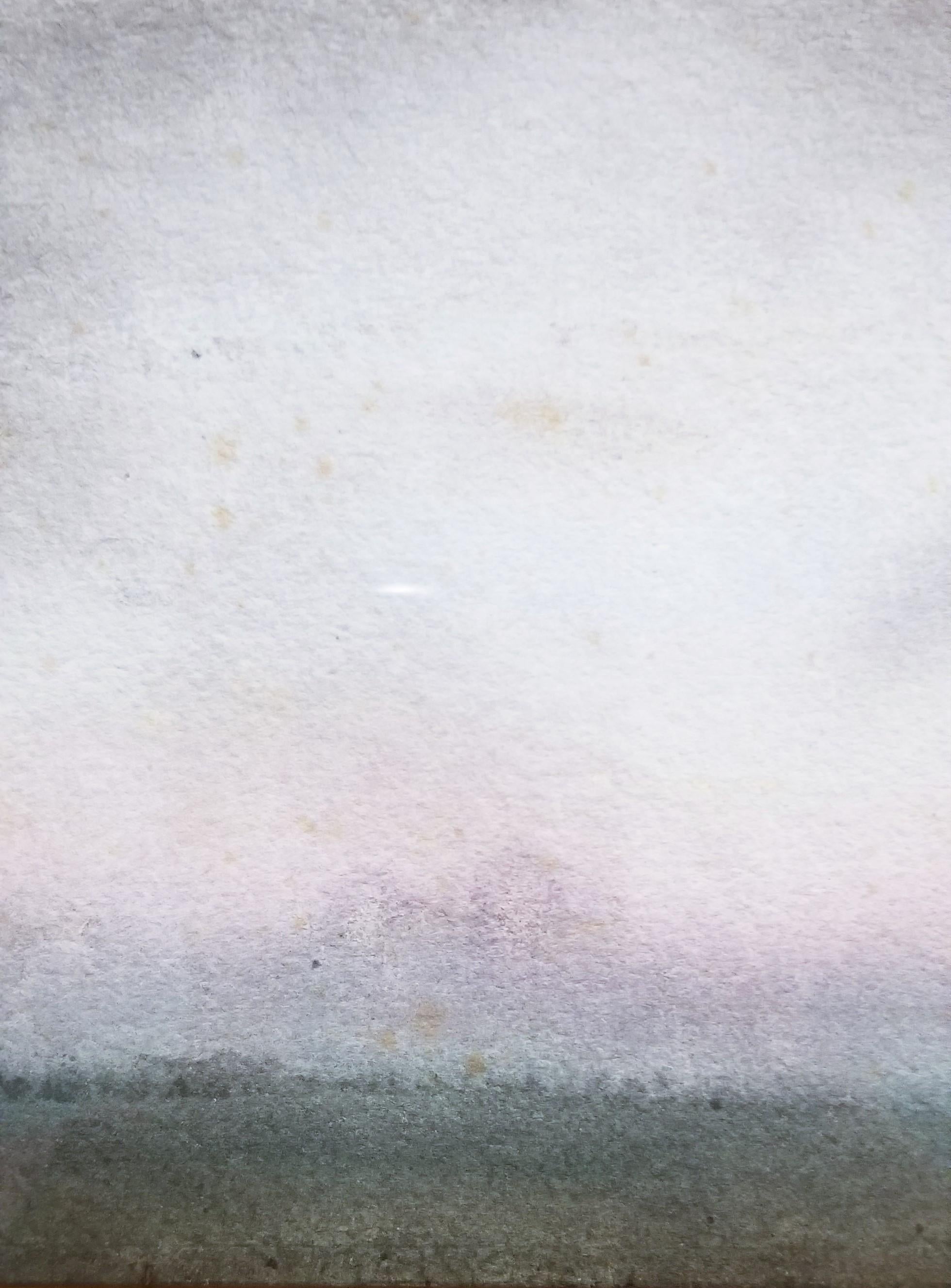 Atardecer /// Antique British Acuarela Abstracta Pastel Paisaje Dibujo Modern en venta 11