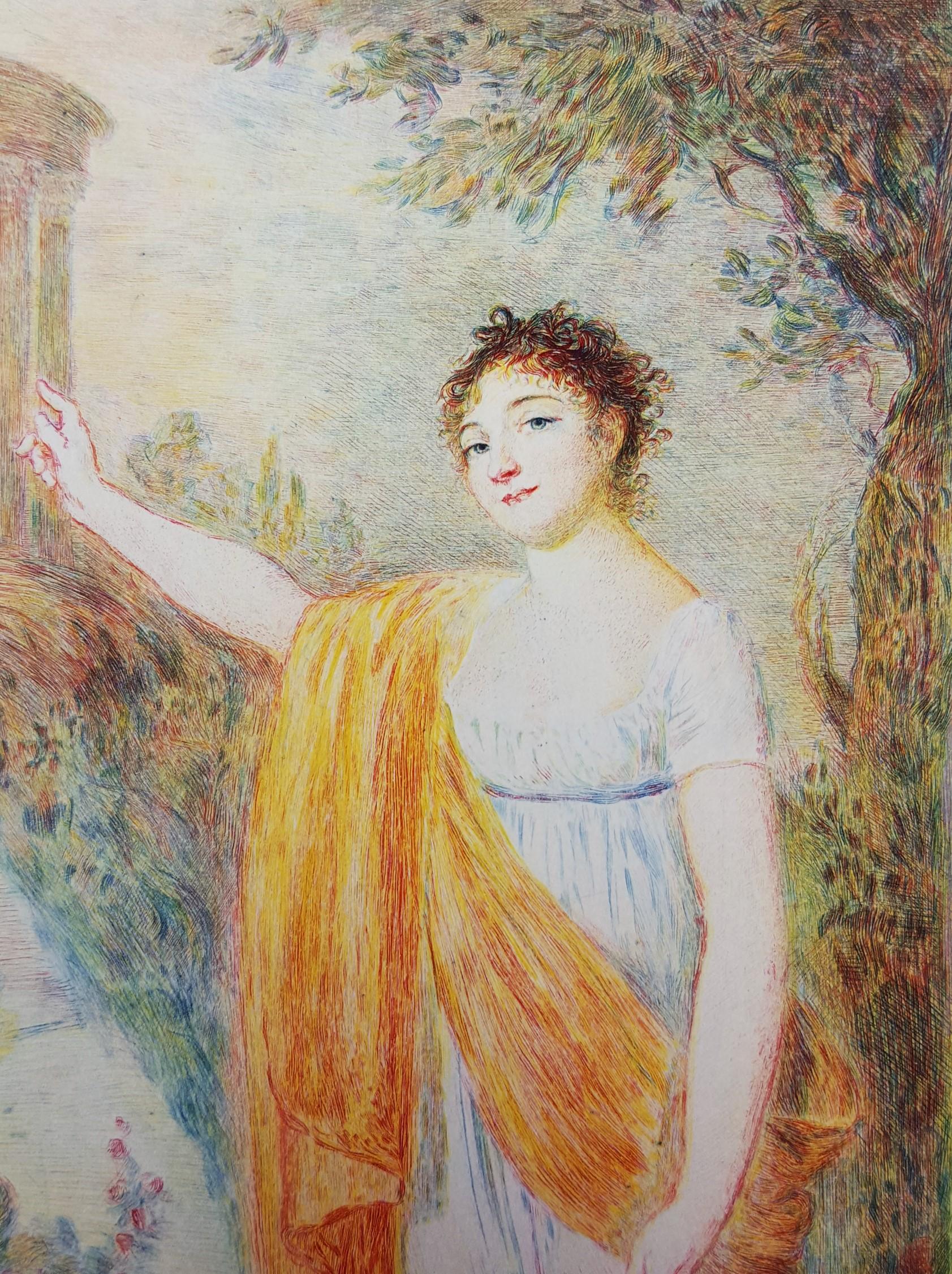 Portrait de Fanny Charrin /// Art nouveau impressionniste français, dame femme fille en vente 3