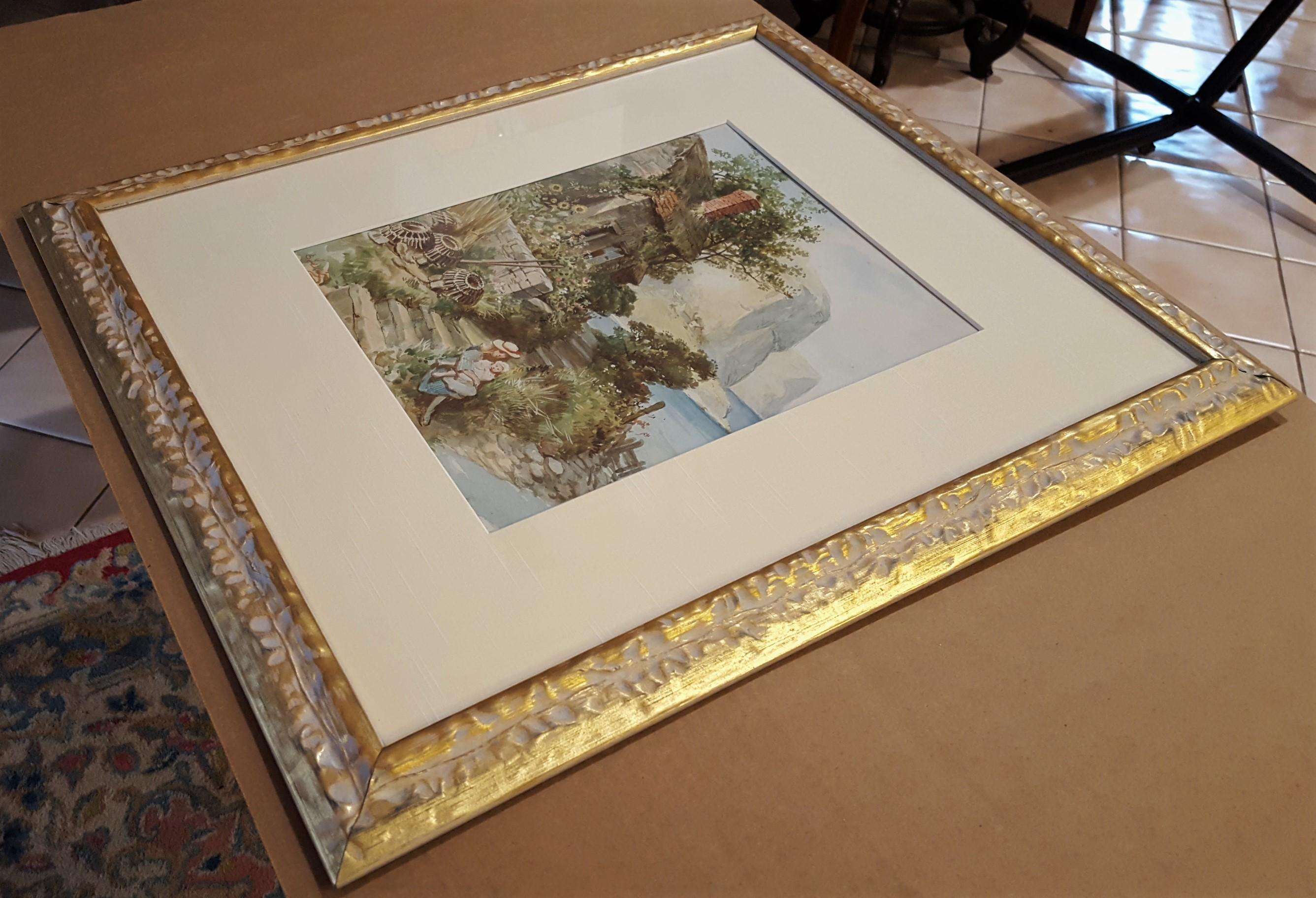 An original signed watercolor by English artist Eveleen Lewis (Active Late 19th Century) titled 