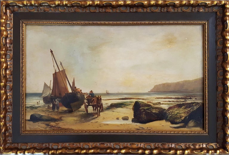 Fishermen Unloading the Day's Catch, Dover - Painting by John Cheltenham Wake