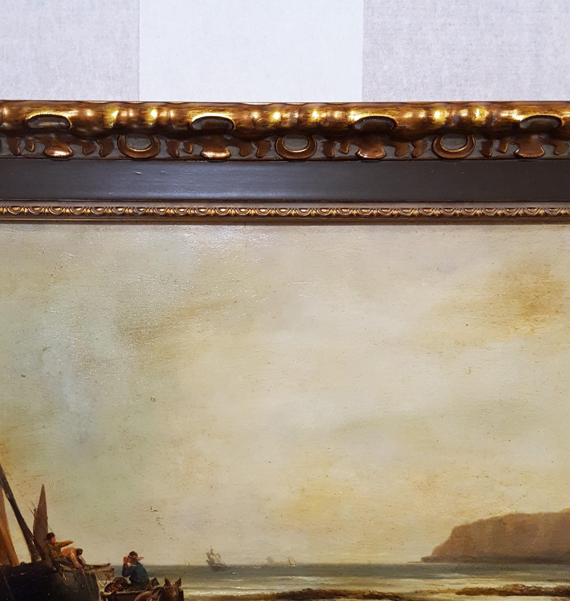 Fishermen Unloading the Day's Catch, Dover /// Antique Victorian Ship Seascape  For Sale 1