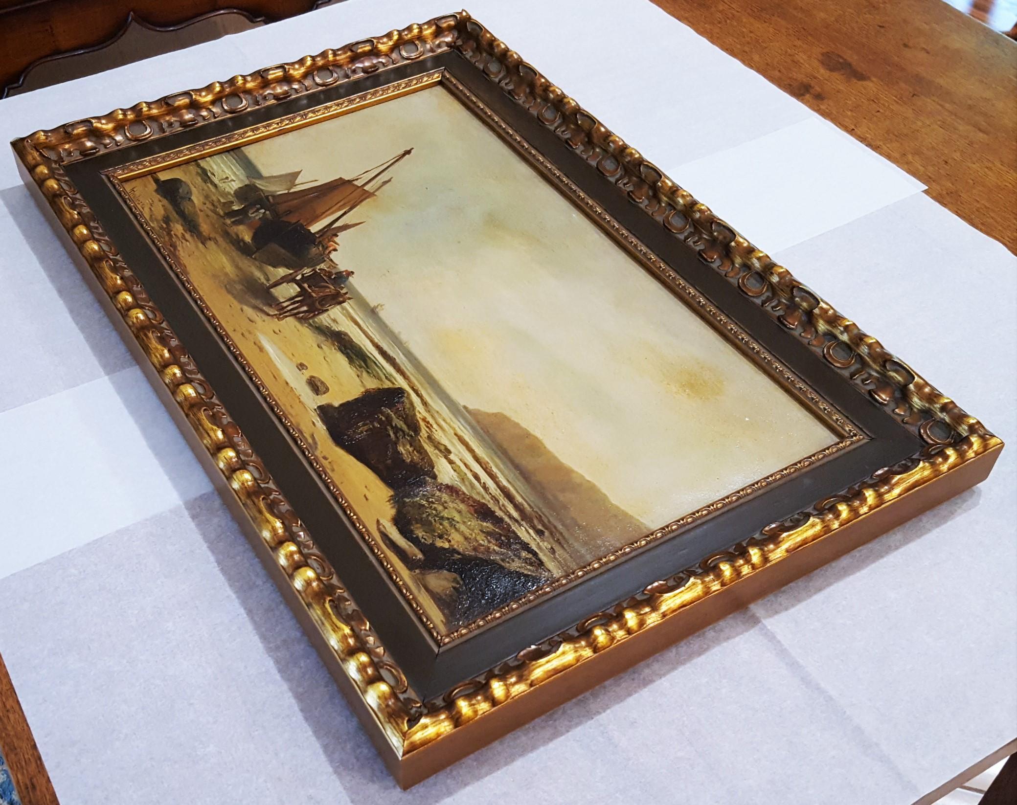Fishermen Unloading the Day's Catch, Dover /// Antique Victorian Ship Seascape  For Sale 9