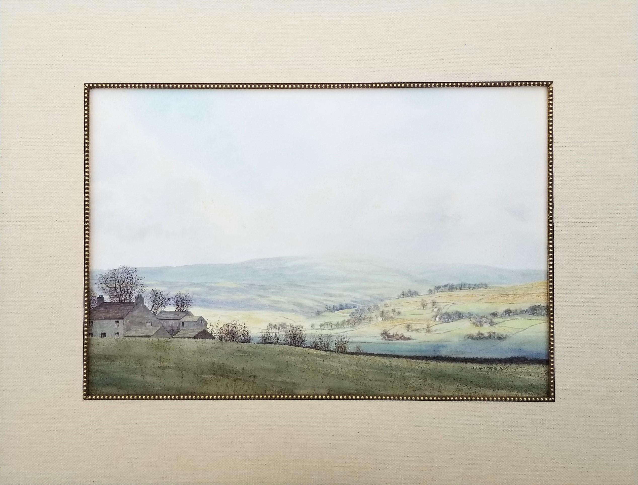 Knarsdale, South Tyne Valley, Regno Unito /// Acquerello contemporaneo di un'artista femminile - Art di Gillie Cawthorne