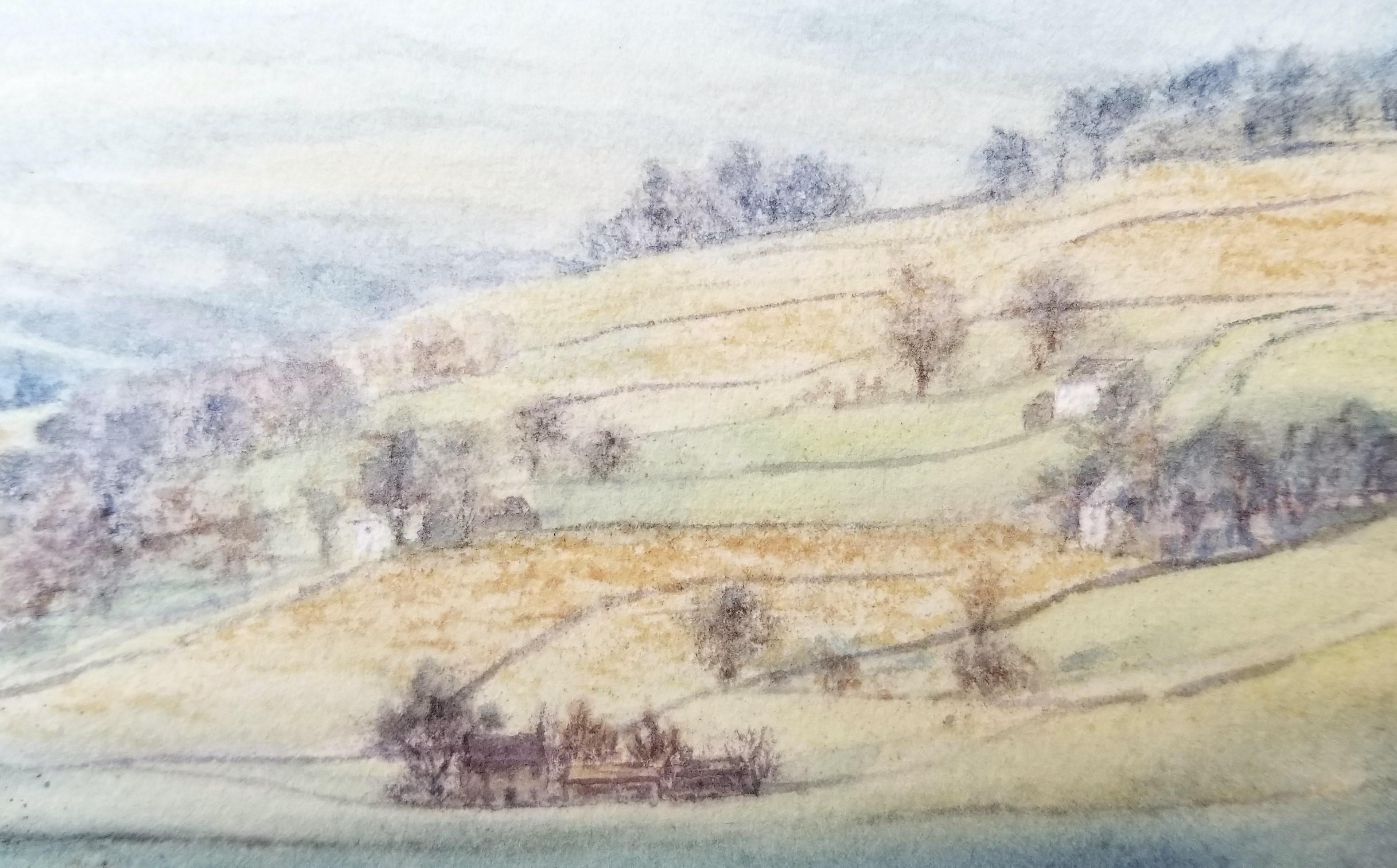Knarsdale, South Tyne Valley, Regno Unito /// Acquerello contemporaneo di un'artista femminile in vendita 7