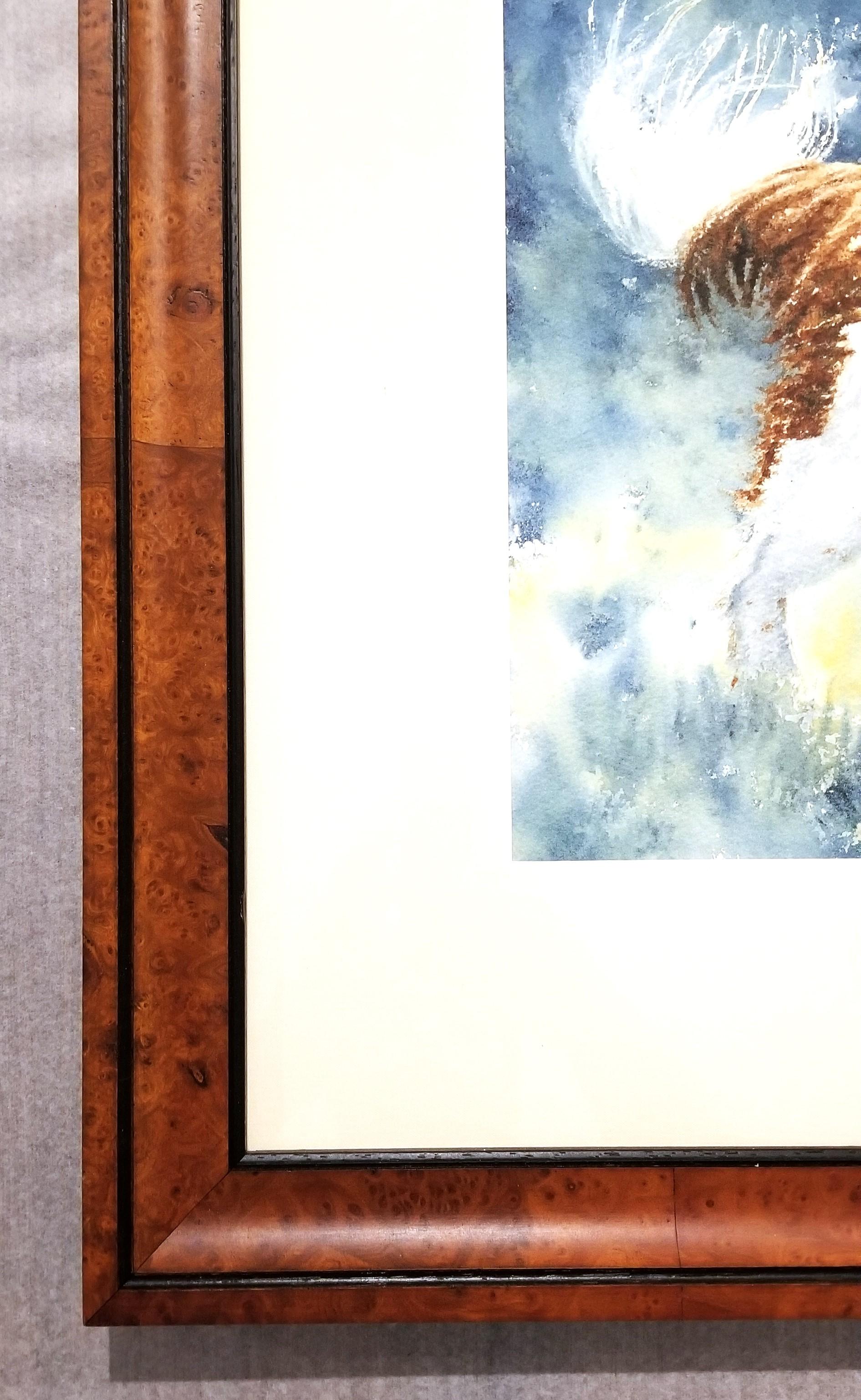 Épagneul enjoué /// Femme artiste britannique contemporaine Aquarelle Chien Animal de compagnie - Gris Animal Art par Gillie Cawthorne