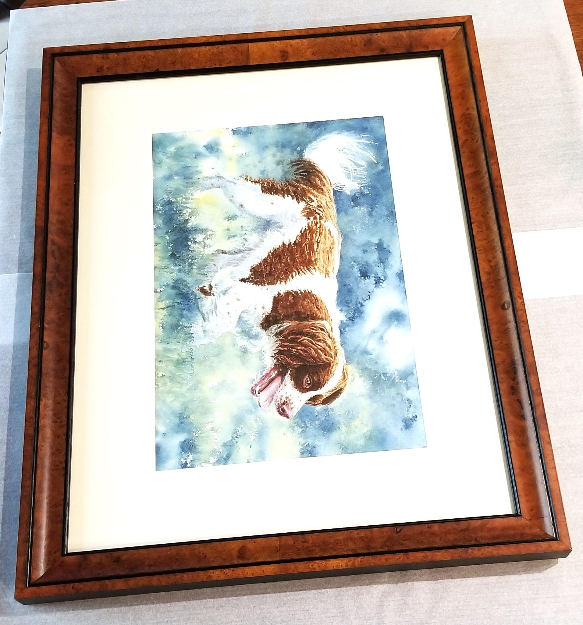 Épagneul enjoué /// Femme artiste britannique contemporaine Aquarelle Chien Animal de compagnie en vente 6