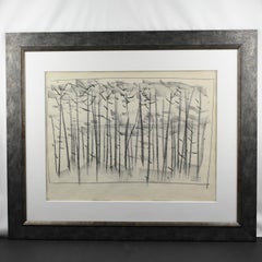 The Forest Charcoal Drawing by Etienne Poirier