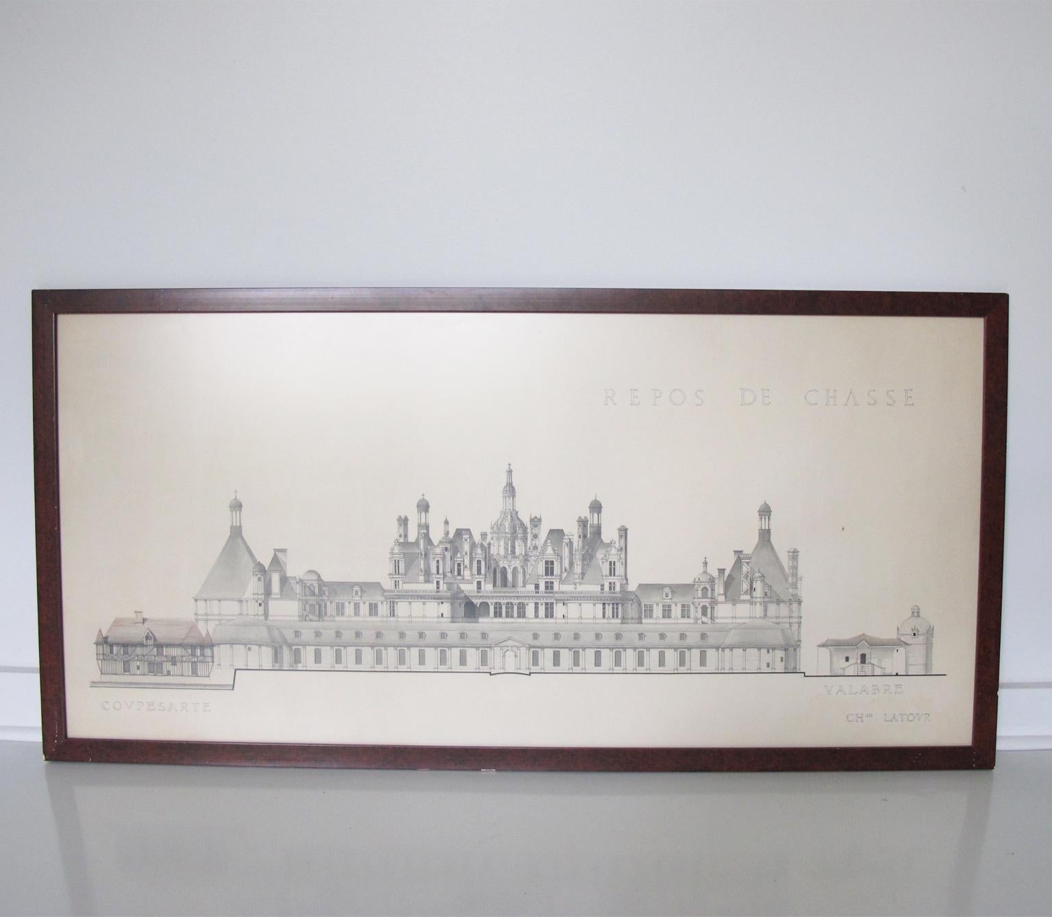 Original Architecture Sketches Study Drawing for French Renaissance Buildings - Art by Unknown