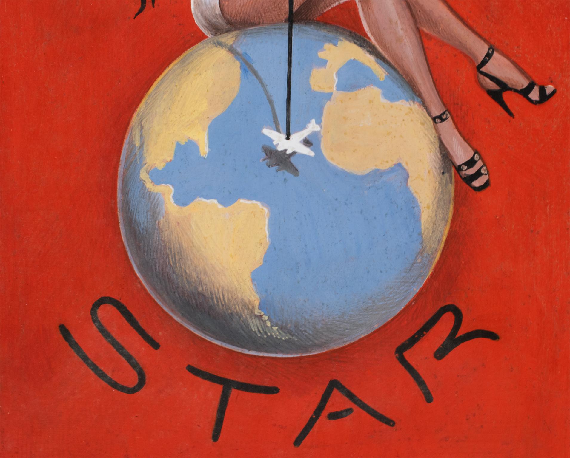Französisches Illustration Luftfahrtplakat Projekt Gouache Zeichnung von C. Villars im Angebot 10