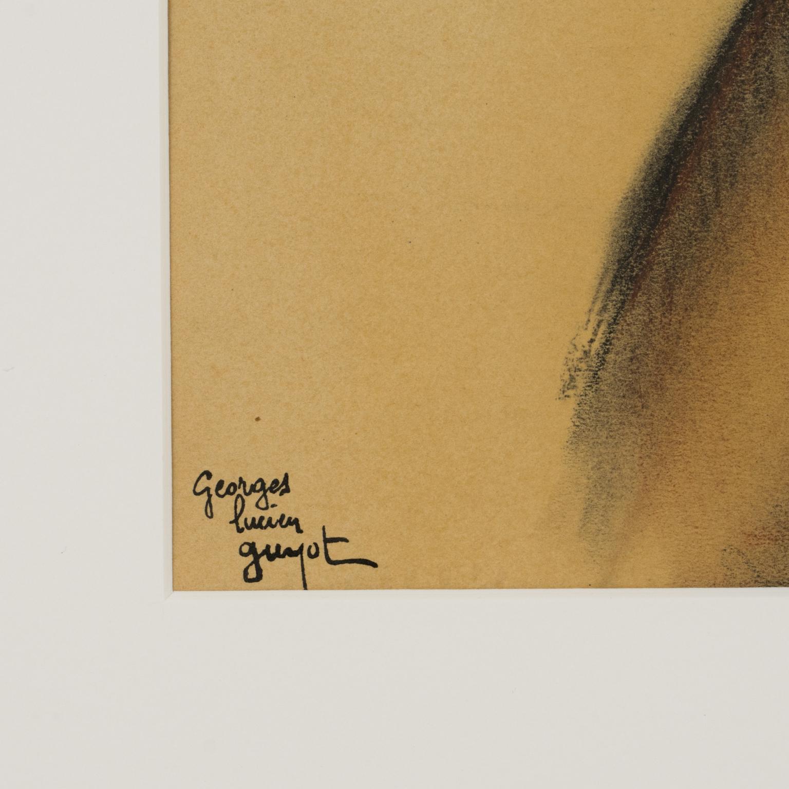 Dessin d'une femme nue d'étude au fusain et à la craie rouge de Georges Lucien Guyot en vente 4