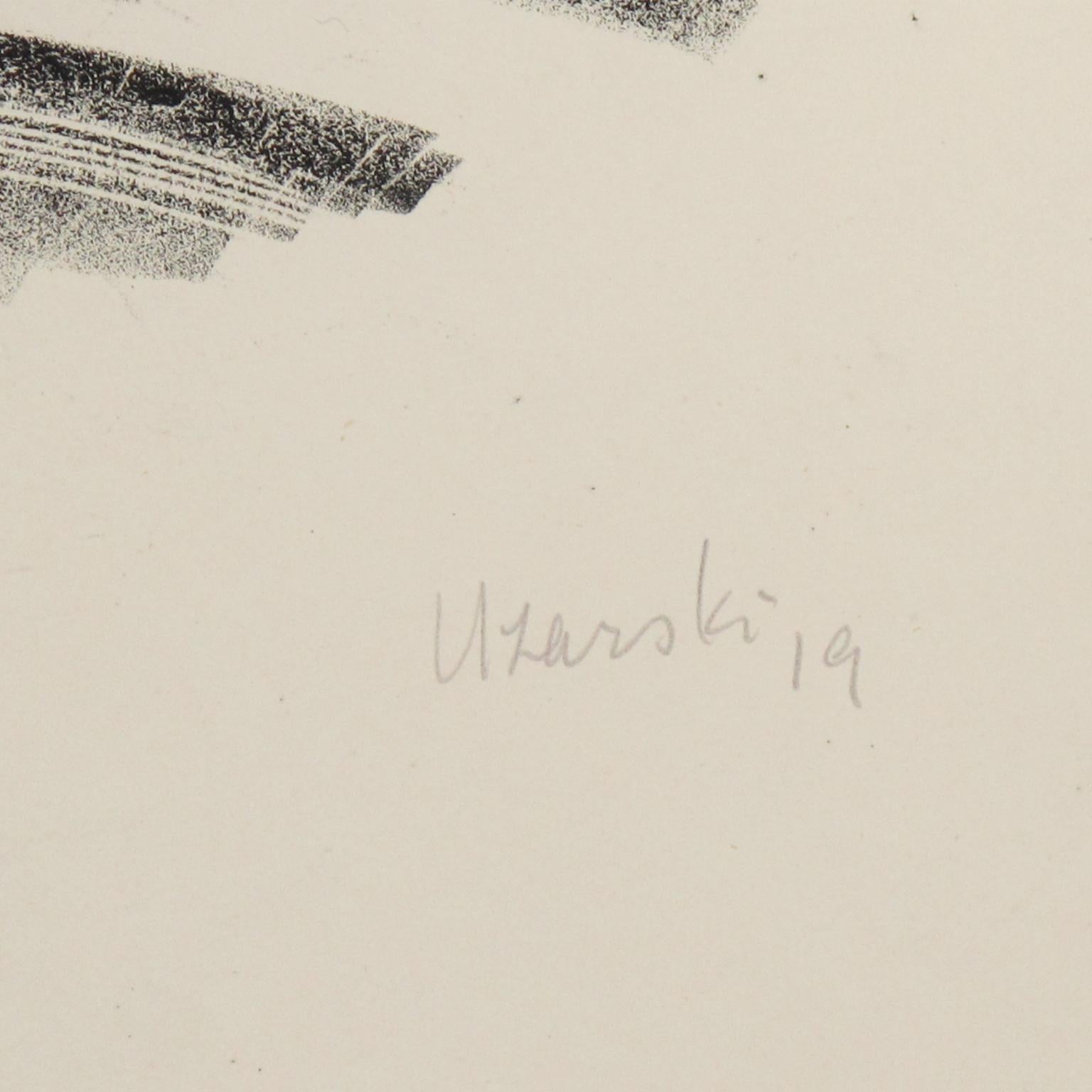 Lithographie d'un dessin au fusain - Illustration fantaisie Art déco par Adolf Uzarski en vente 4