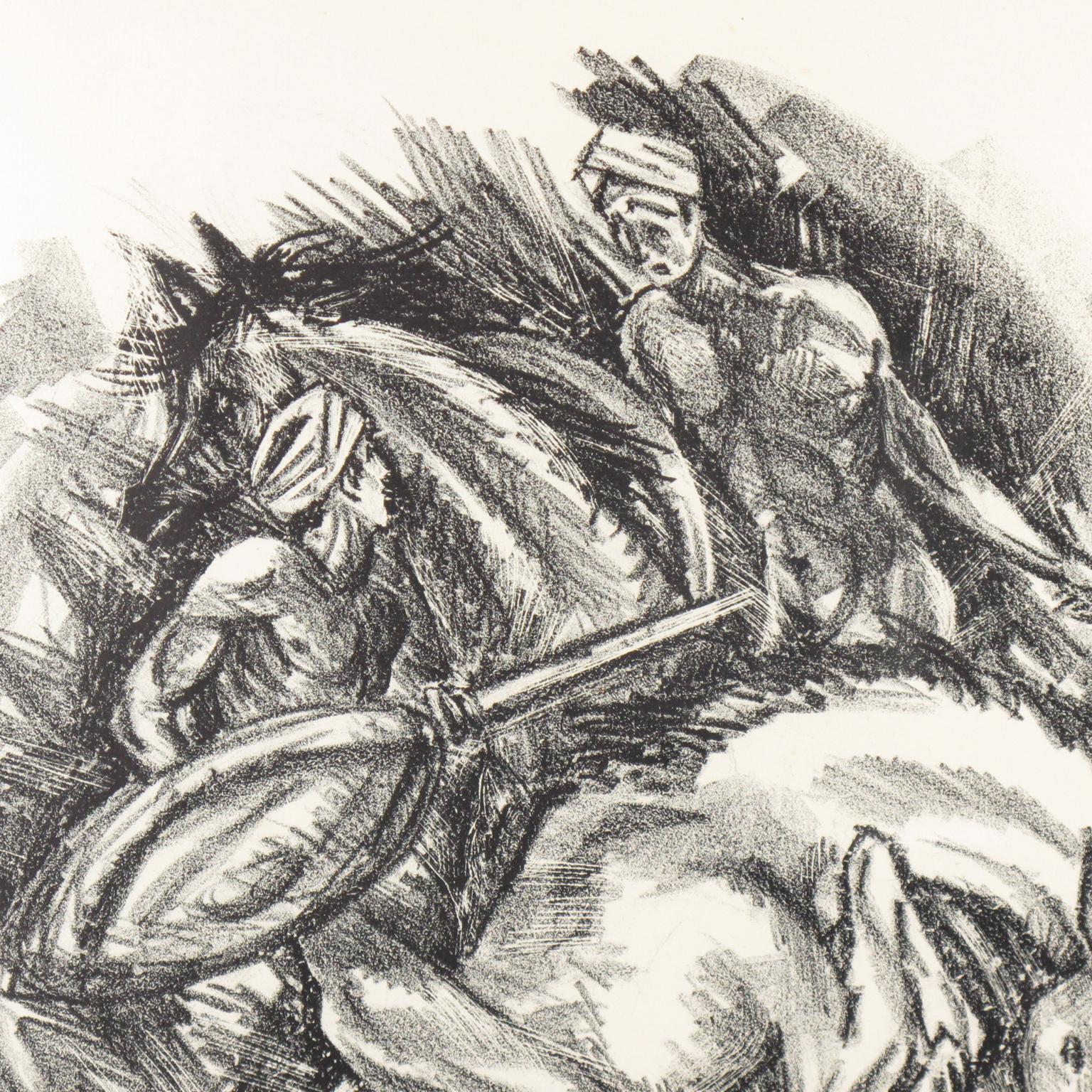 Lithographie d'un dessin au fusain - Illustration fantaisie Art déco par Adolf Uzarski en vente 6