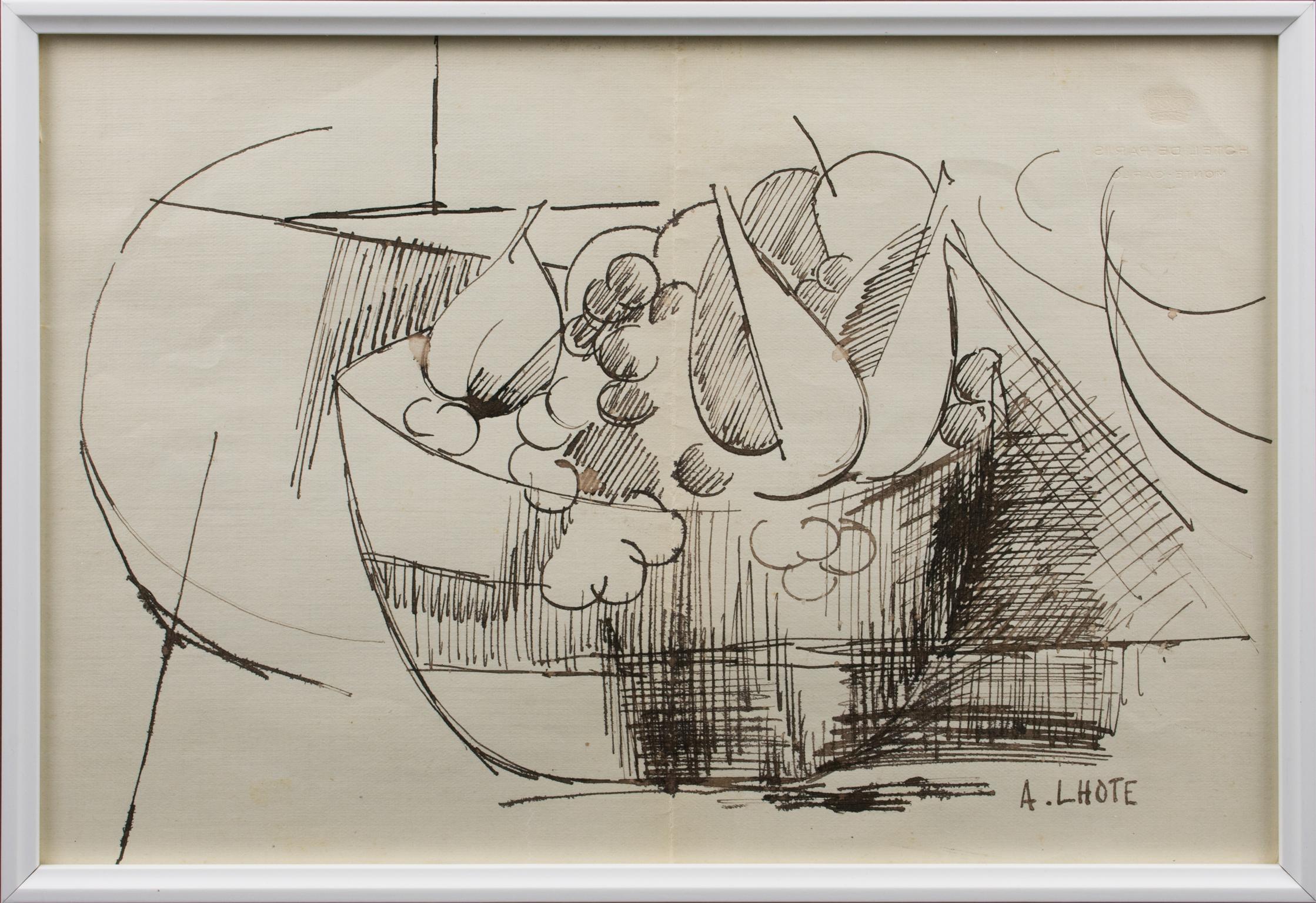 André Lhote Cubist Composition Pen Drawing Painting circa 1910 For Sale 3