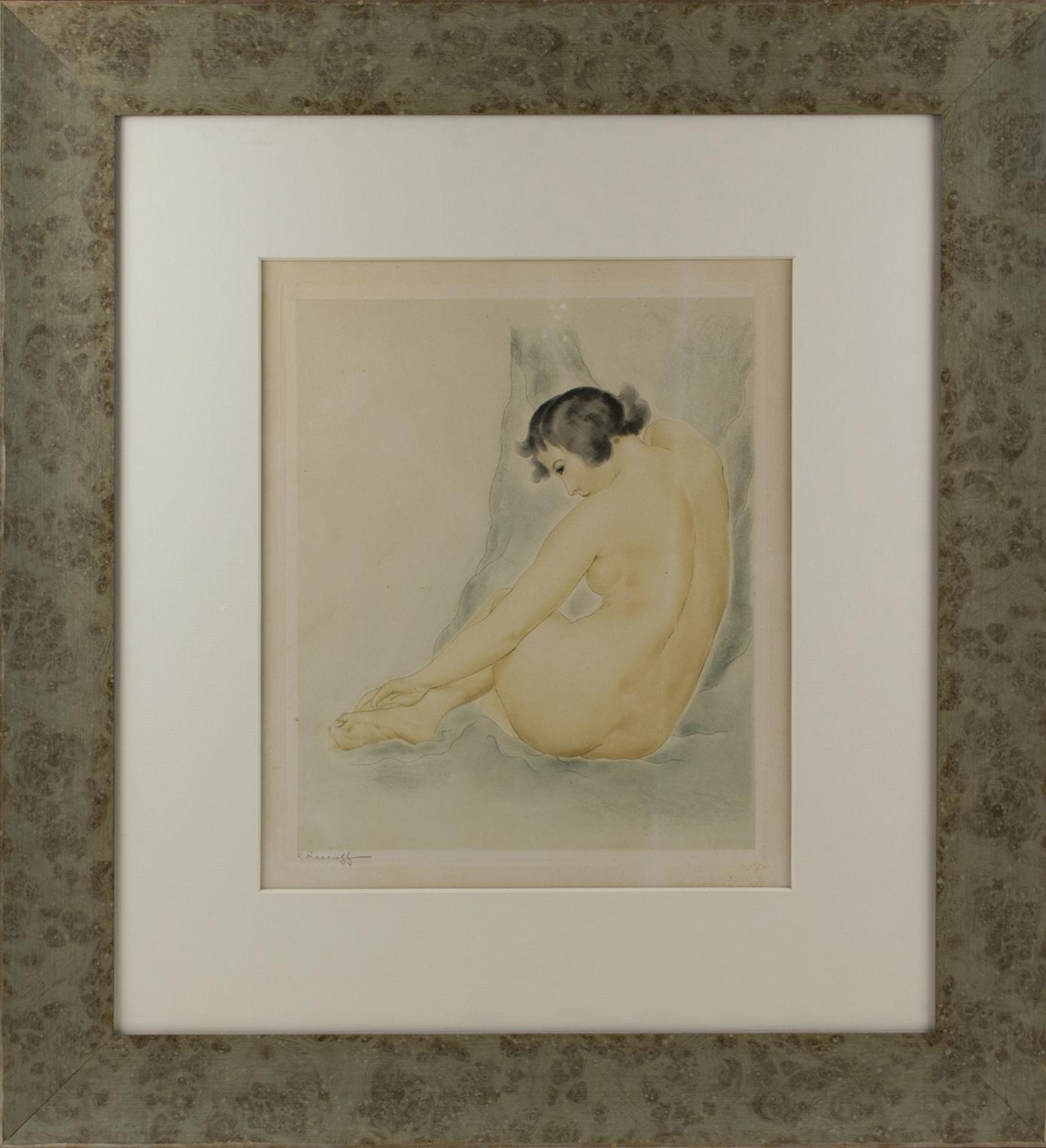 Aquarelle d'étude d'une femme nue réalisée par Rotislaw Racoff