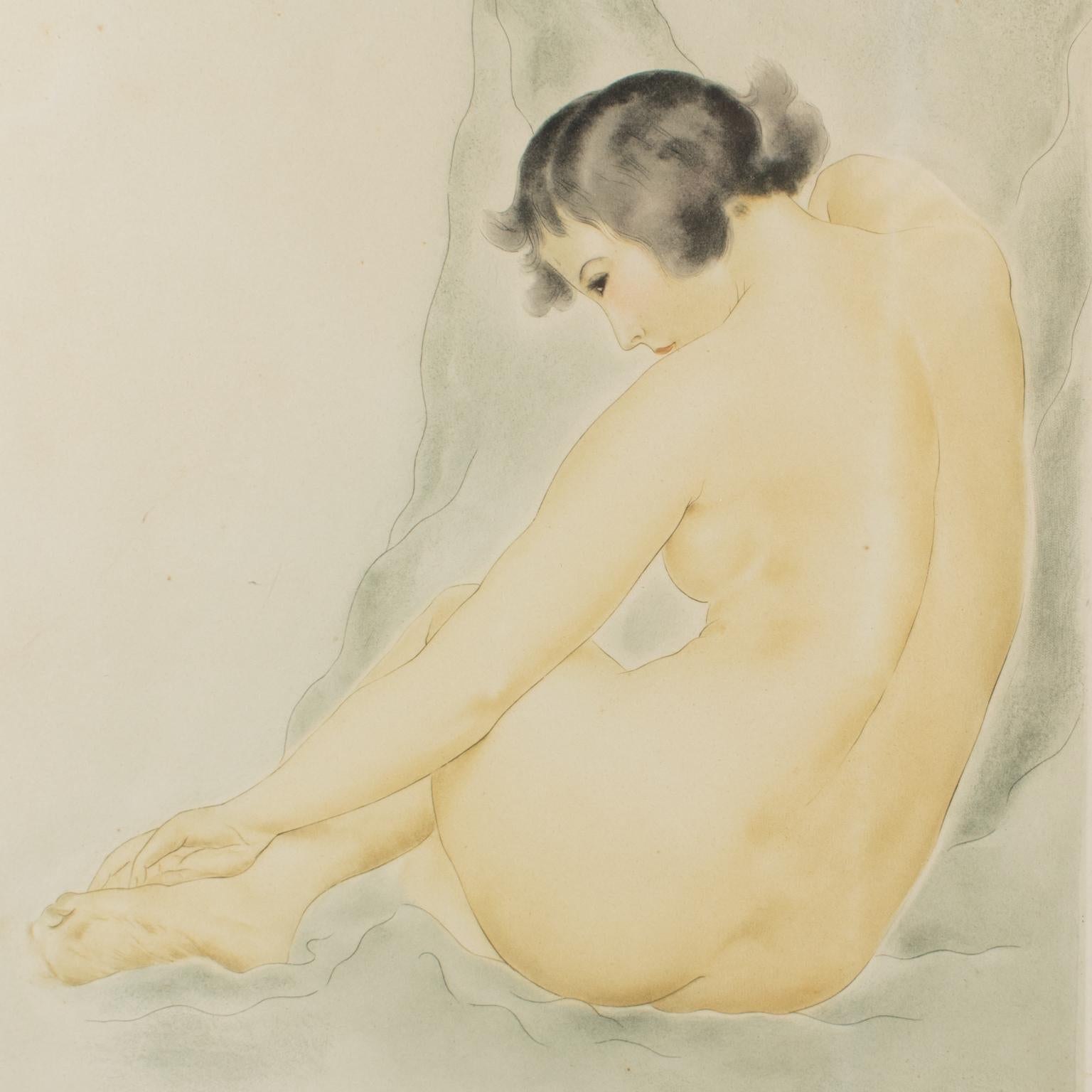 Female Nude Study Watercolor Drawing by Rotislaw Racoff For Sale 4