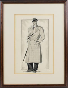 Illustrazione di moda Art Deco Disegno a inchiostro di G. Ferro