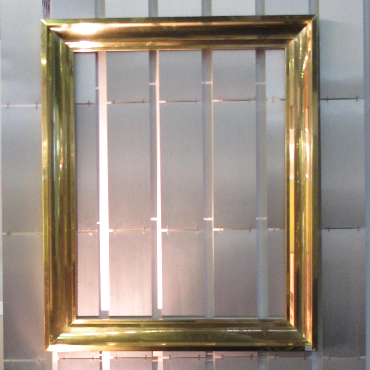 French Polished Brass Frame for Painting, Drawing or Mirror, 1940s For Sale 3