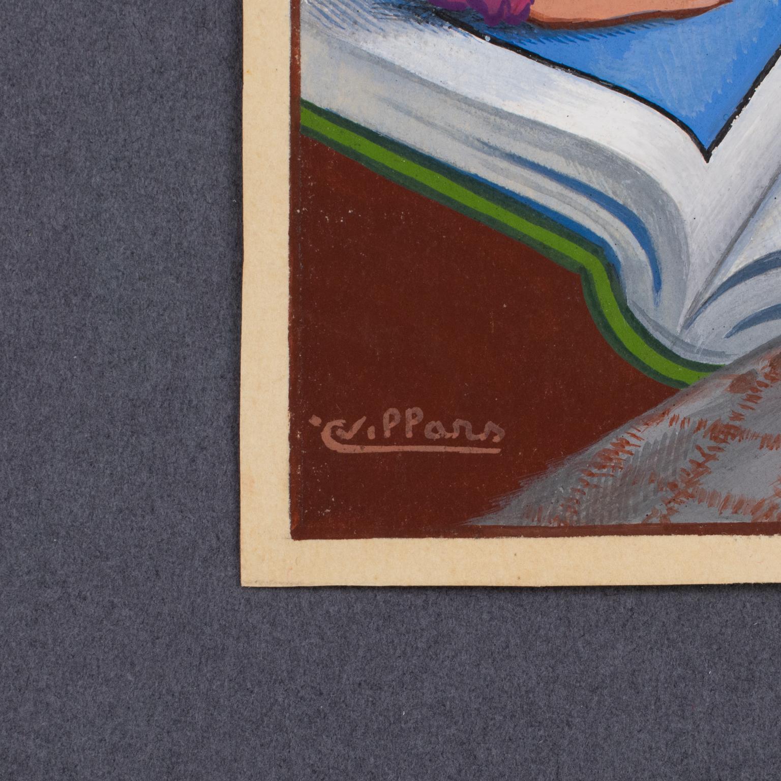 Progetto di poster francese Illustrazione dell'aviazione Disegno a guazzo di C. Villars in vendita 6
