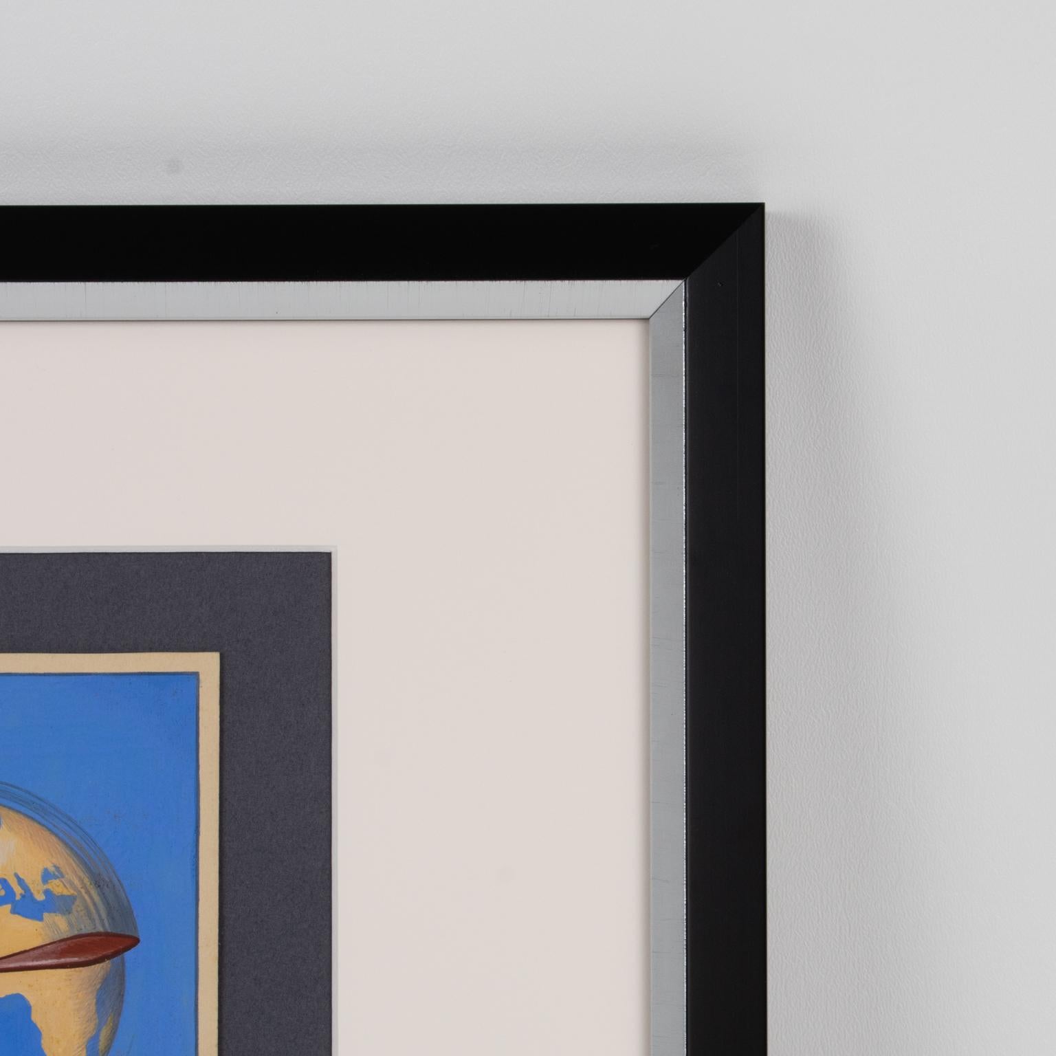 French Aviation Illustration Poster Project Gouache Drawing by C. Villars For Sale 11
