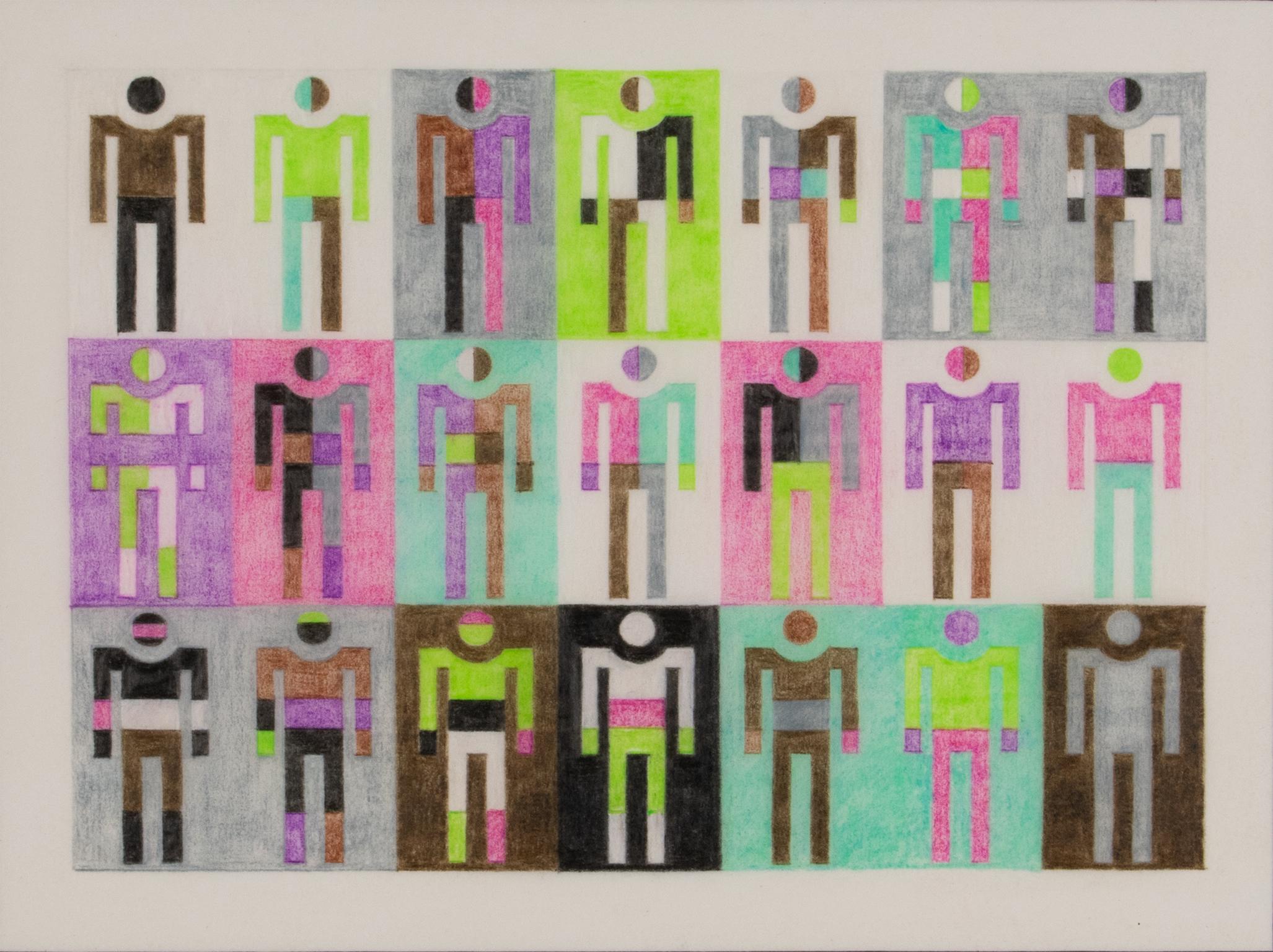 Surrealistische geometrische koloristische Projektzeichnungen auf Transparentpapier, um 1960 im Angebot 3