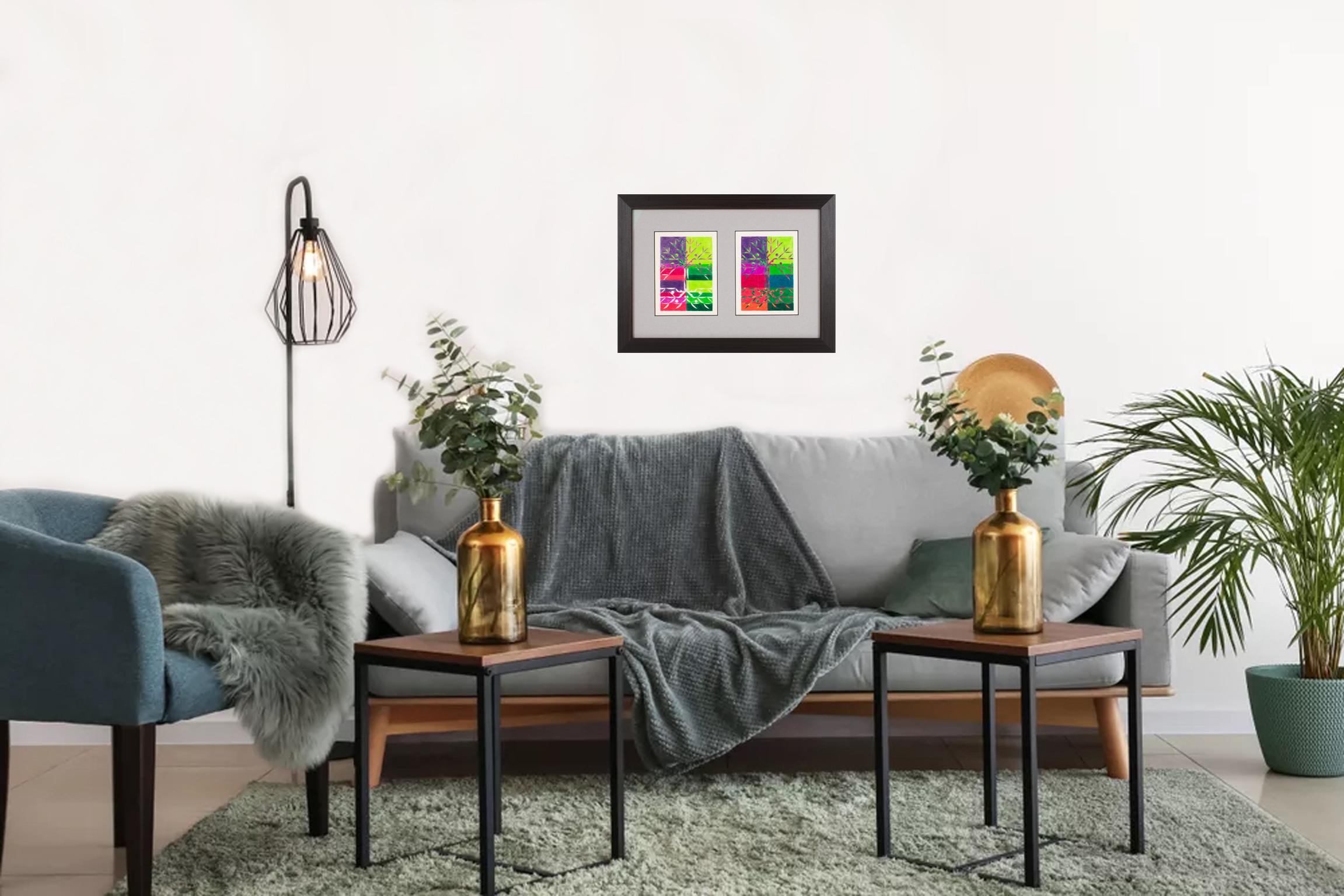 Disegni geometrici surrealisti con variazioni di colore, Francia, anni '60 - Painting Surrealismo di Unknown