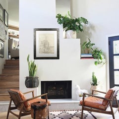 Alhambra Castle in Spain, Charcoal Drawing by Etienne Poirier, circa 1950