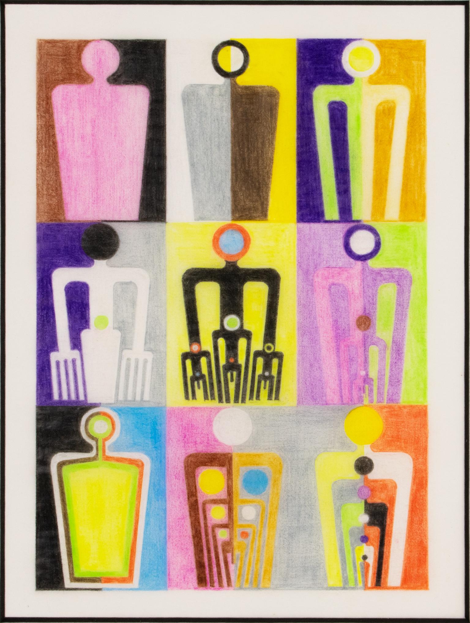 Disegni surrealisti con variazioni geometriche di colore, Francia 1960 in vendita 2