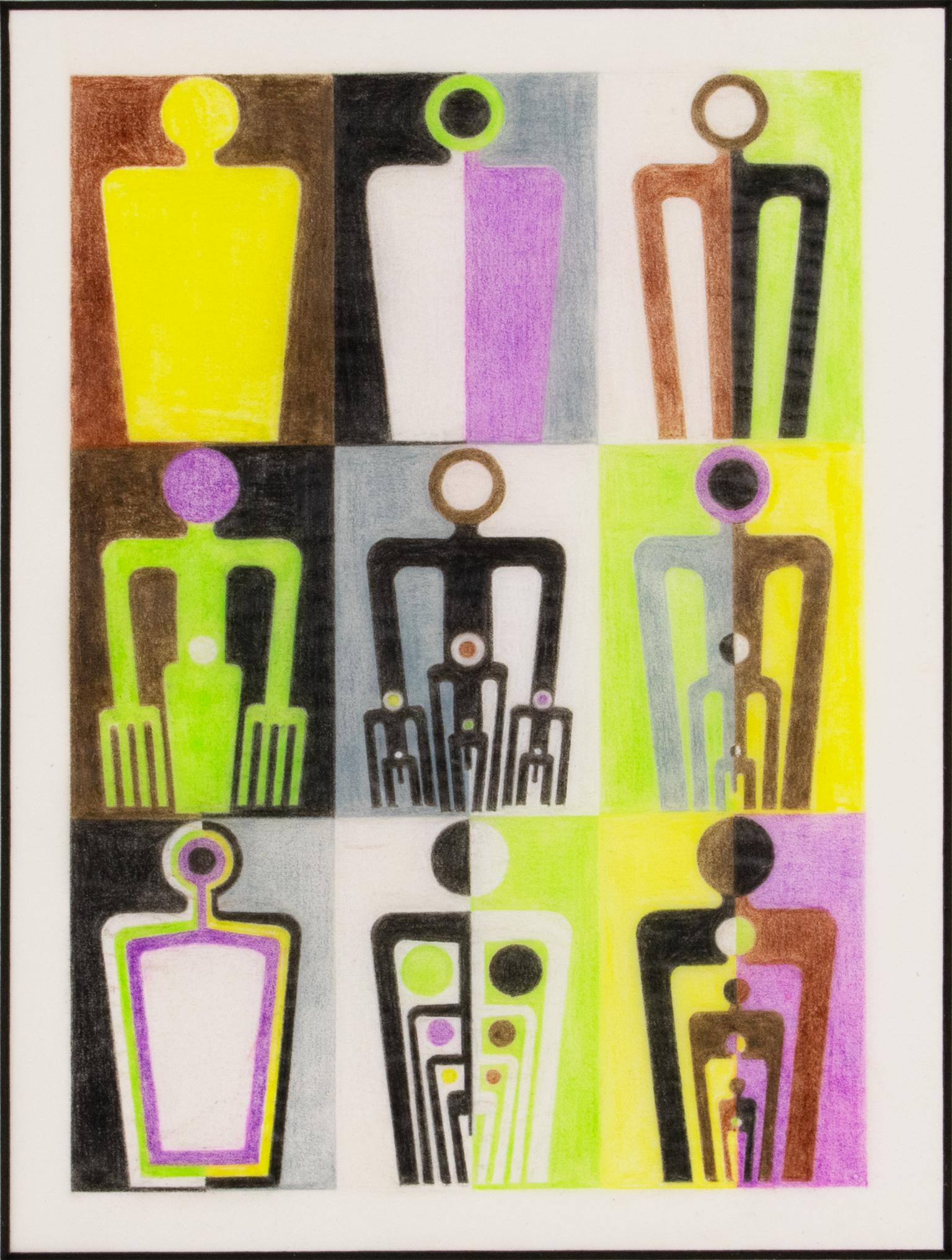 Disegni surrealisti con variazioni geometriche di colore, Francia 1960 in vendita 3