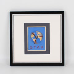 French Aviation Illustration Poster Study Gouache Drawing by C. Villars