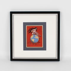 French Illustration Aviation Poster Project Gouache Drawing by C. Villars