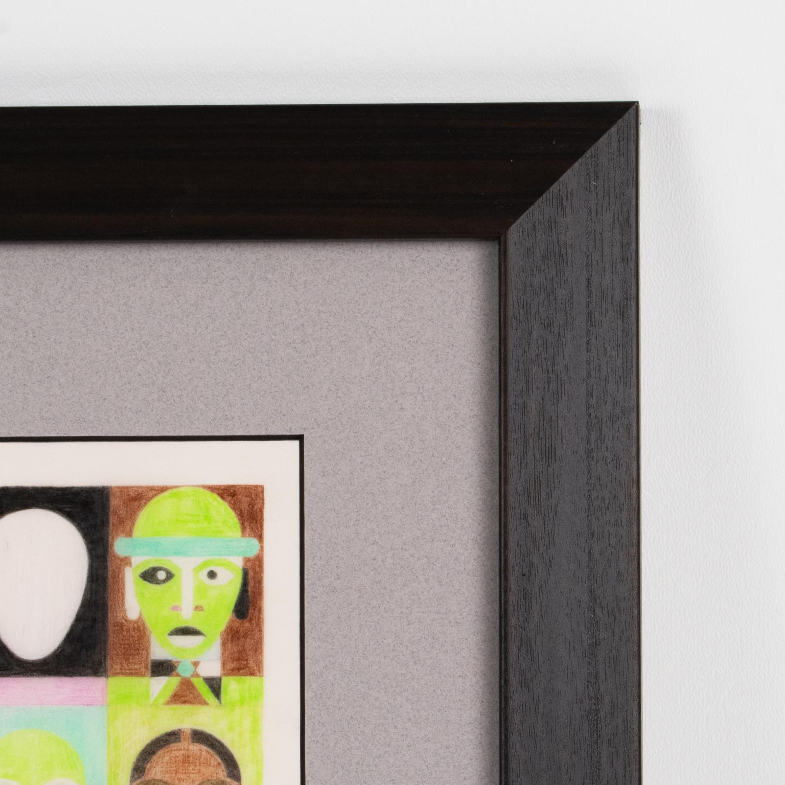 Dessins surréalistes de couleurs à variations géométriques, France, années 1960 en vente 4