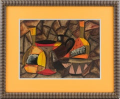Cubist Still Life Composition Gouache Painting by A Derek Ching