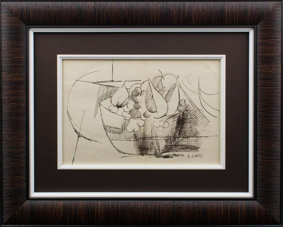 André Lhote Cubist Composition Pen Drawing Painting, circa 1910
