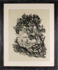 The Witness, Charcoal Lithograph Drawing by Adolf Uzarski, Tutinama Series, 1919