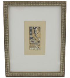 Art Deco Portrait Drawings and Watercolours