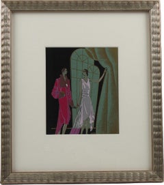 Art Deco Figurative Drawings and Watercolours