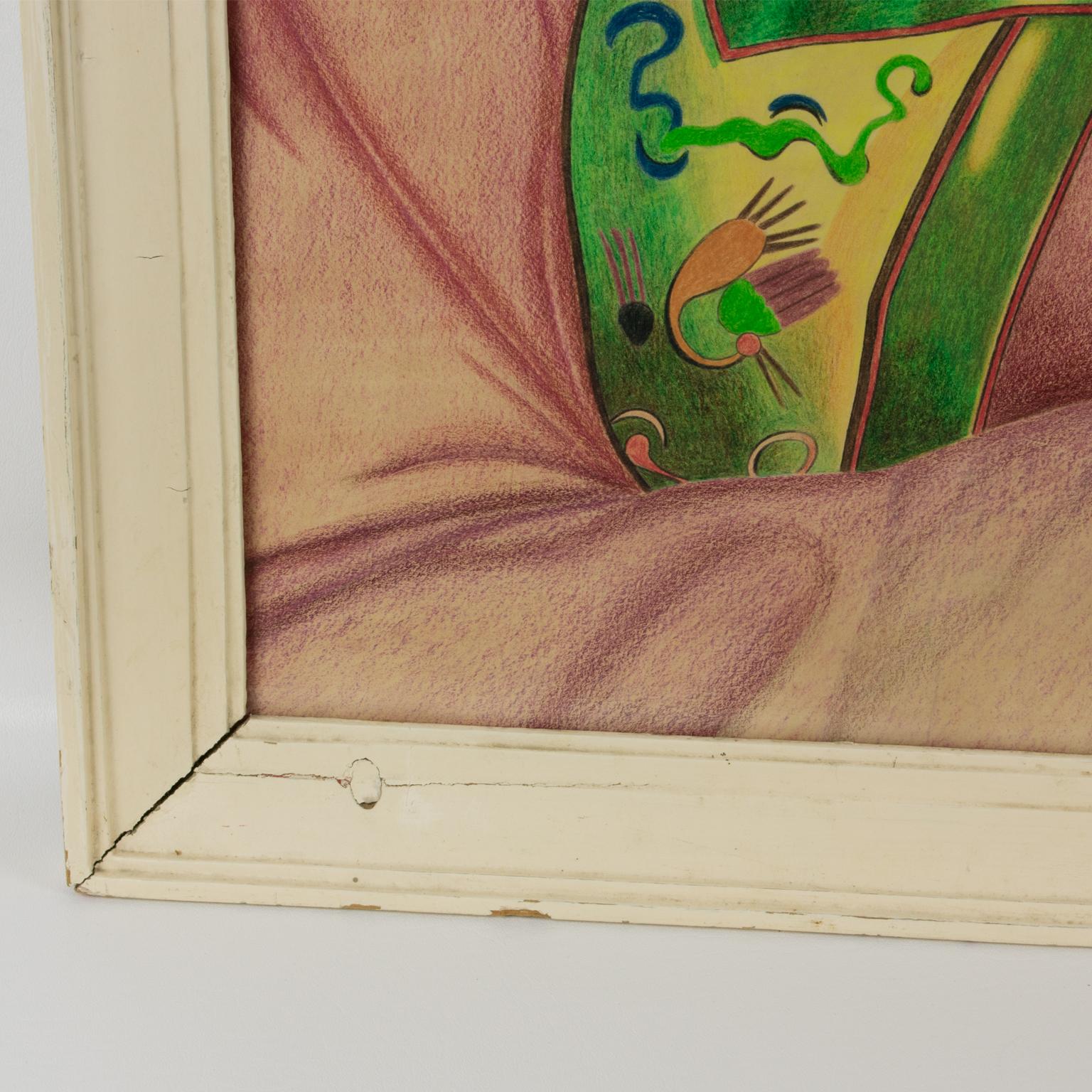 After Vladimir Tretchikoff The Green Lady Pastel Painting by F.H. Koning 9