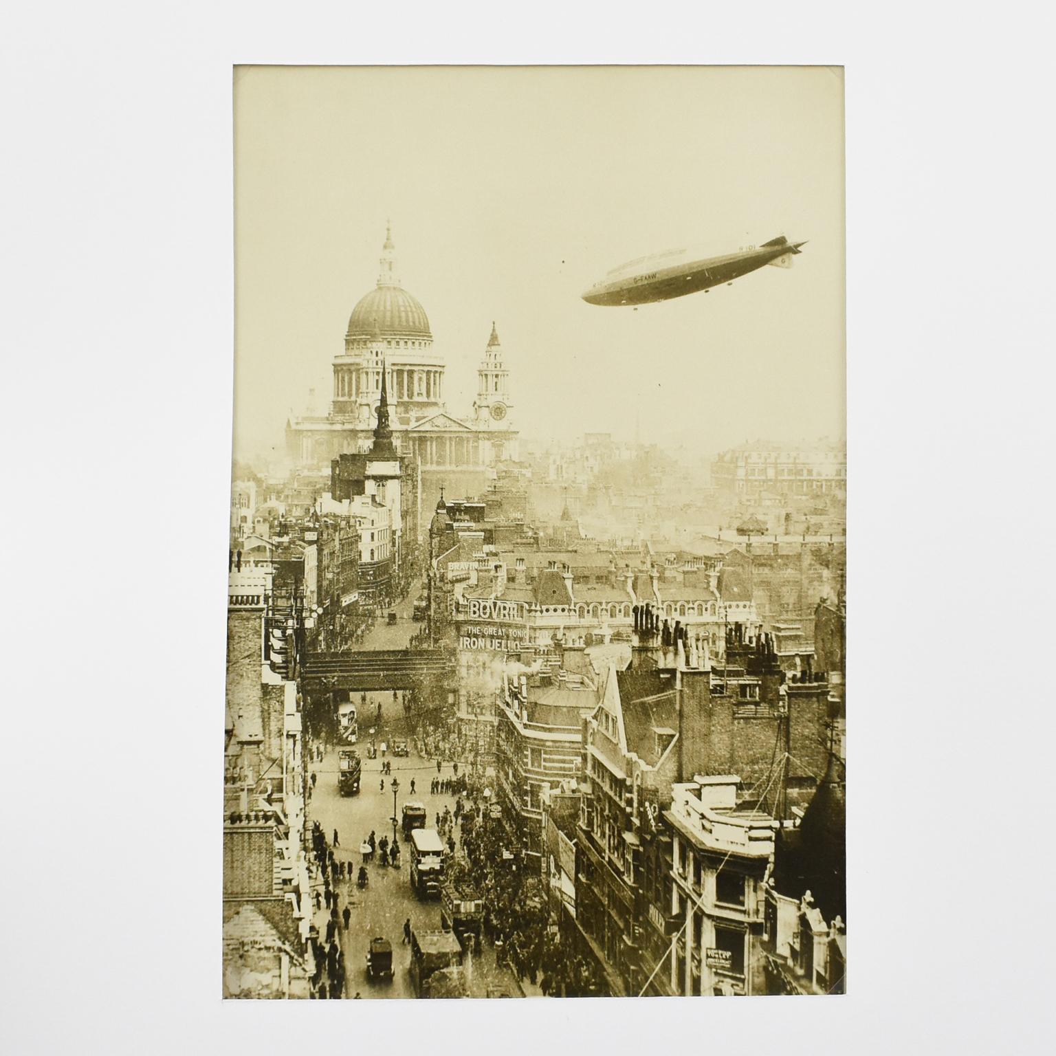 London, Airship R101 - New York Times Silver Gelatin Black & White Photograph - Beige Landscape Photograph by Wide World Photos