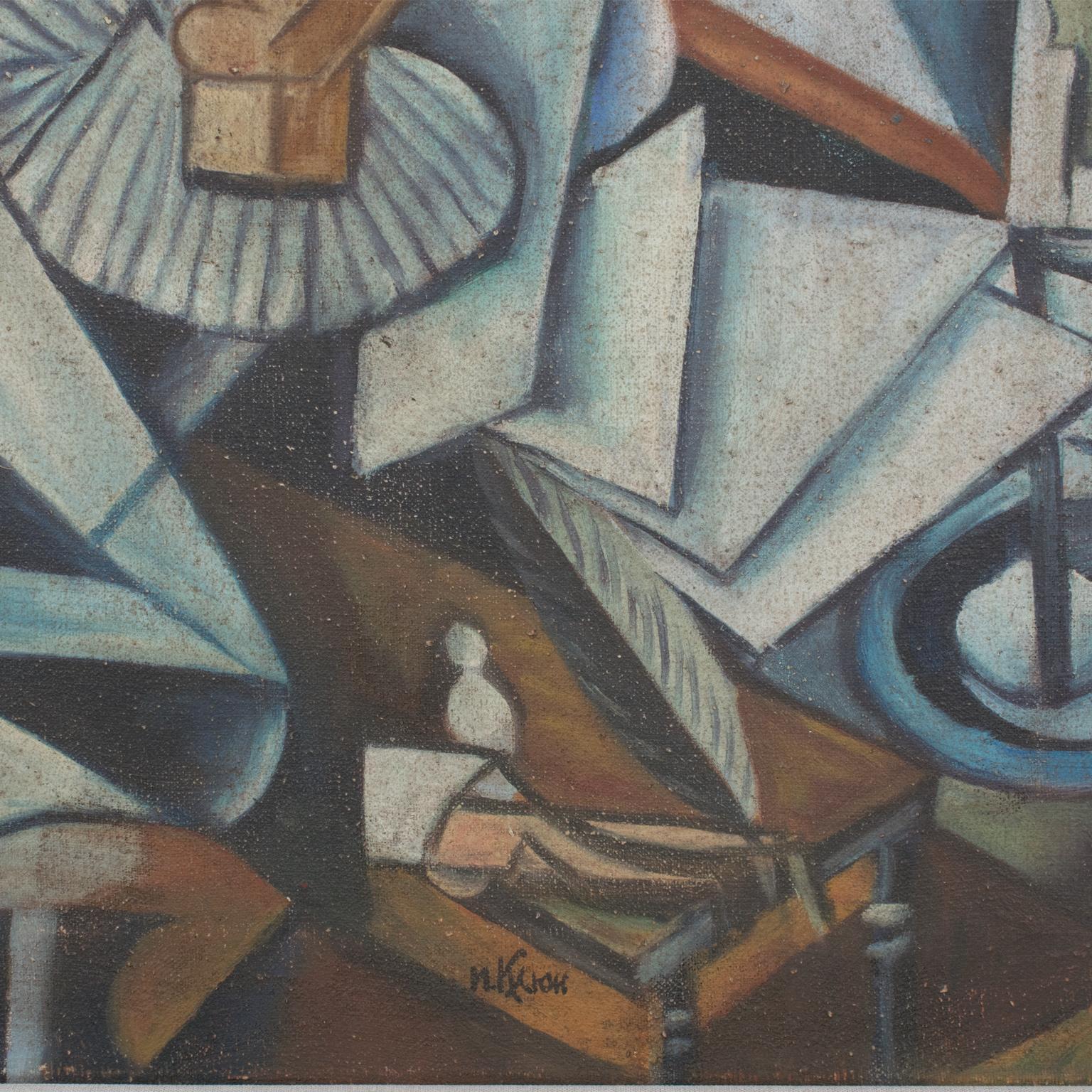 The Lawyer Cubist Oil on Canvas Painting by Ivan Kliun 4