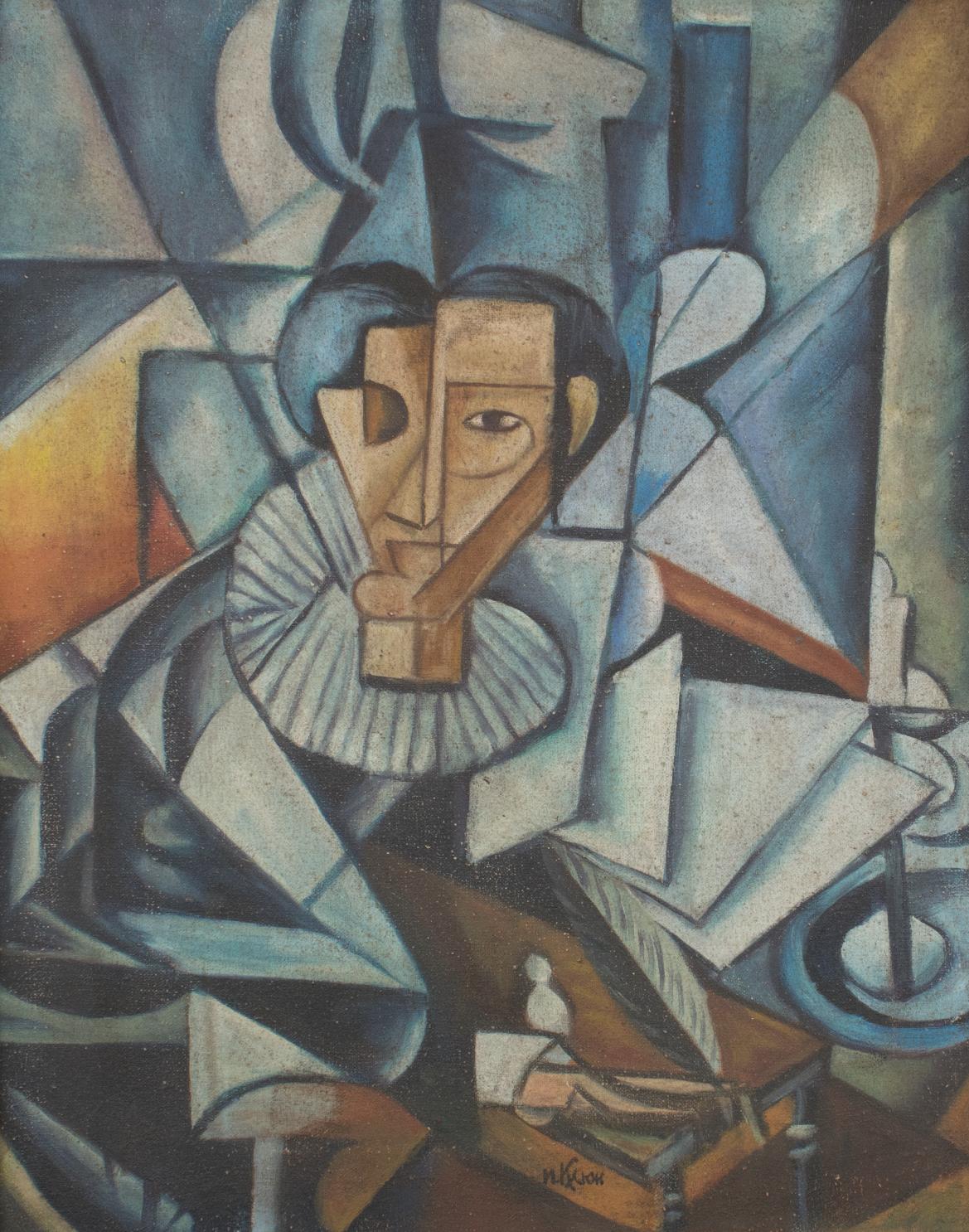 The Lawyer Cubist Oil on Canvas Painting by Ivan Kliun 3