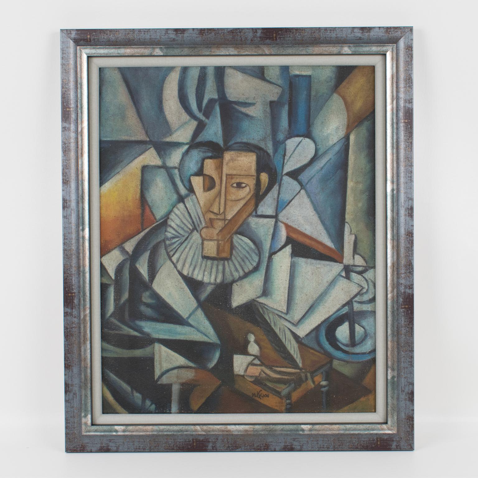 The Lawyer Cubist Oil on Canvas Painting by Ivan Kliun 1