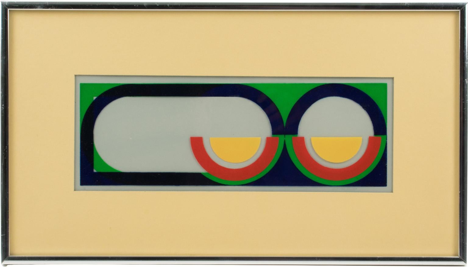 Multicolor Geometric Painting by Donna Filler, a triptych 4